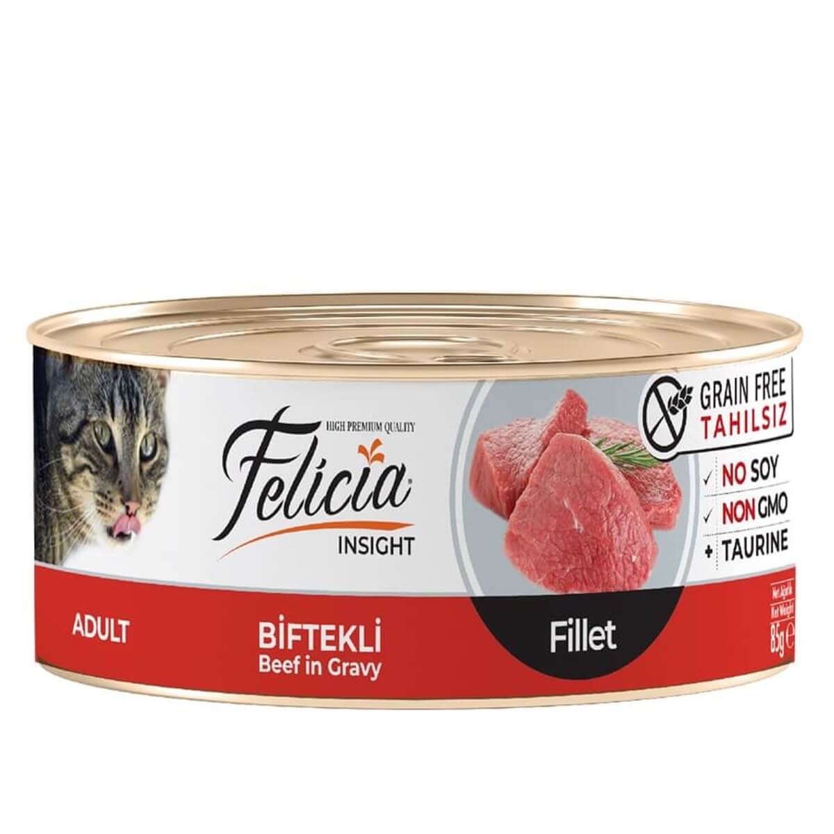 Felicia Tahılsız Biftekli Fileto Kedi Konserve 85 Gr