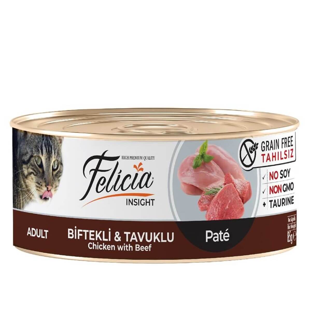 Felicia Tahılsız Biftekli & Tavuklu Kedi Konserve 85 Gr