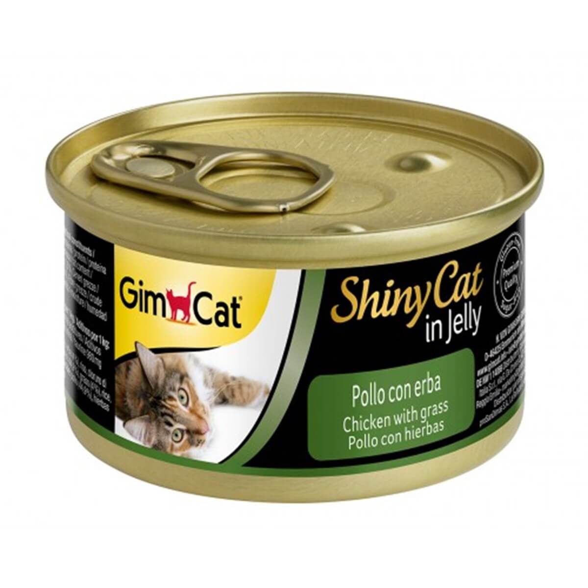 GimCat Shiny Cat Tavuklu & Çimenli Kedi Konserve Maması 70 Gr