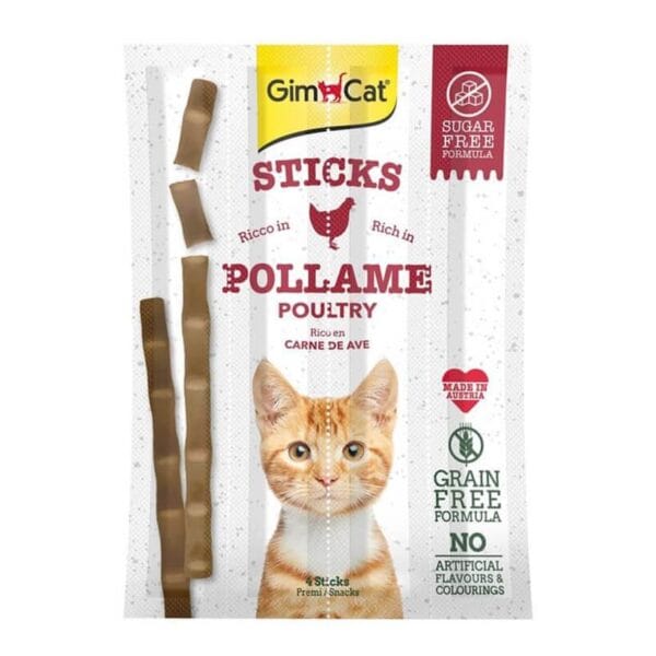 GimCat Sticks Tavuklu & Ciğerli Kedi Ödül Çubuk 20 Gr