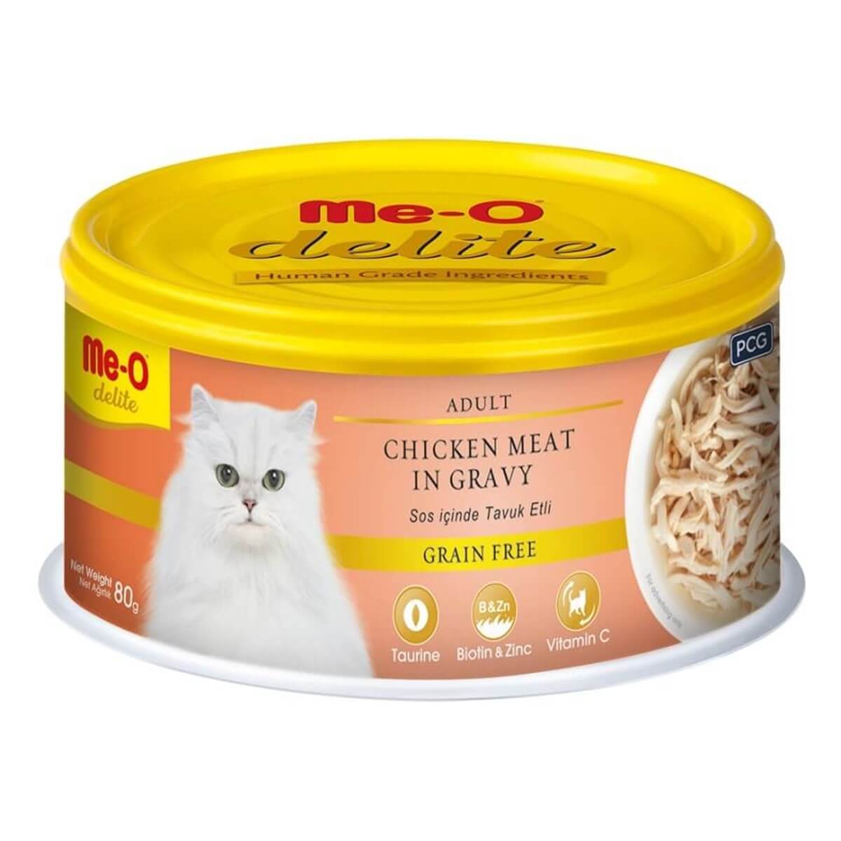 Me-O Delite Tahılsız Tavuklu Kedi Konserve Maması 80 Gr