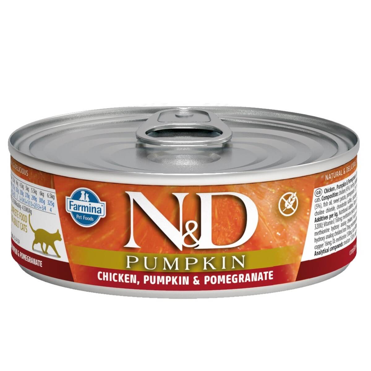 N&D Prime Tavuklu & Bal Kabaklı & Narlı Kedi Konserve Maması 70 Gr