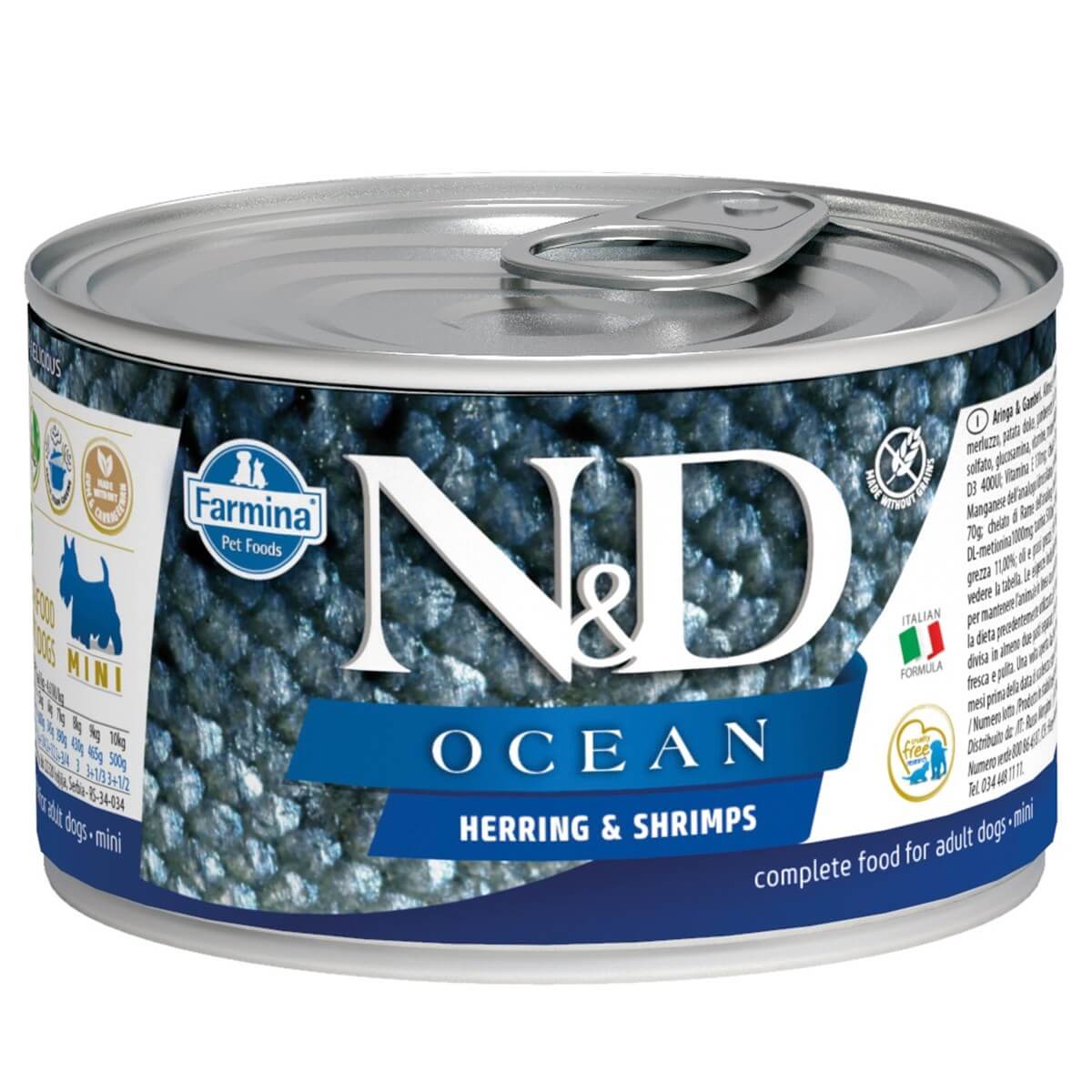 N&D Mini Ocean Ringa Balıklı & Karidesli Köpek Konserve 140 Gr