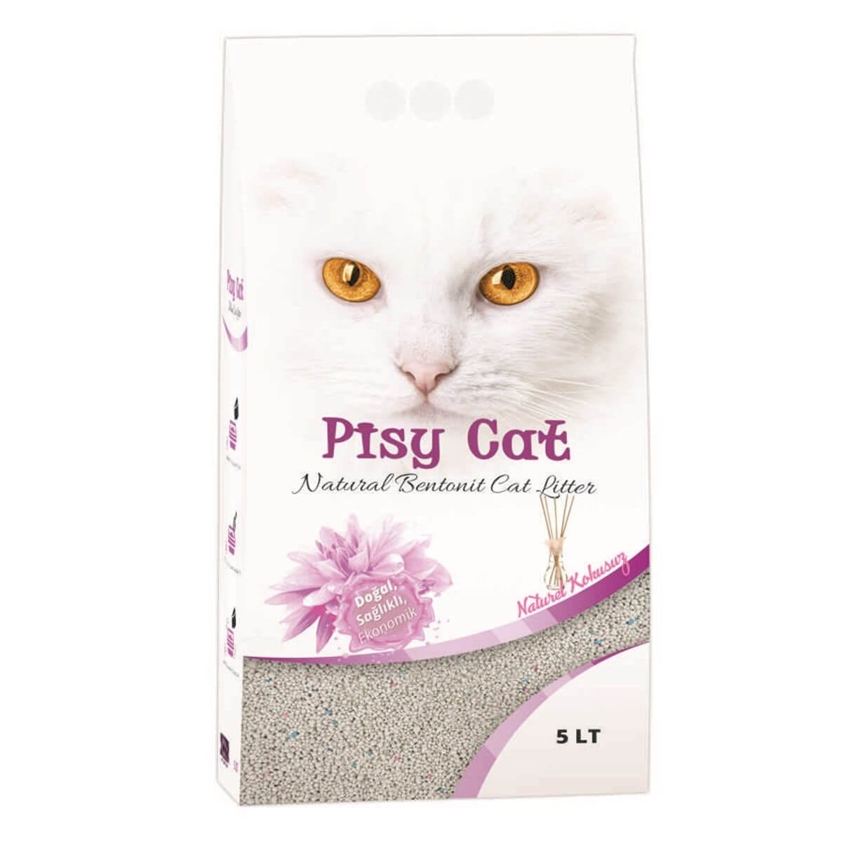 Pisy Cat Natural Tozsuz Topaklaşan İnce Kedi Kumu 5 Lt