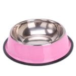 Pet Pretty Renkli Baskılı Pembe Çelik Mama Kabı 22 Cm