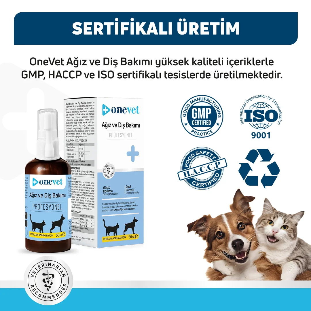 OneVet Kedi ve Köpekler İçin Ağız ve Diş Bakımı Destekleyici Sprey - Görsel 7