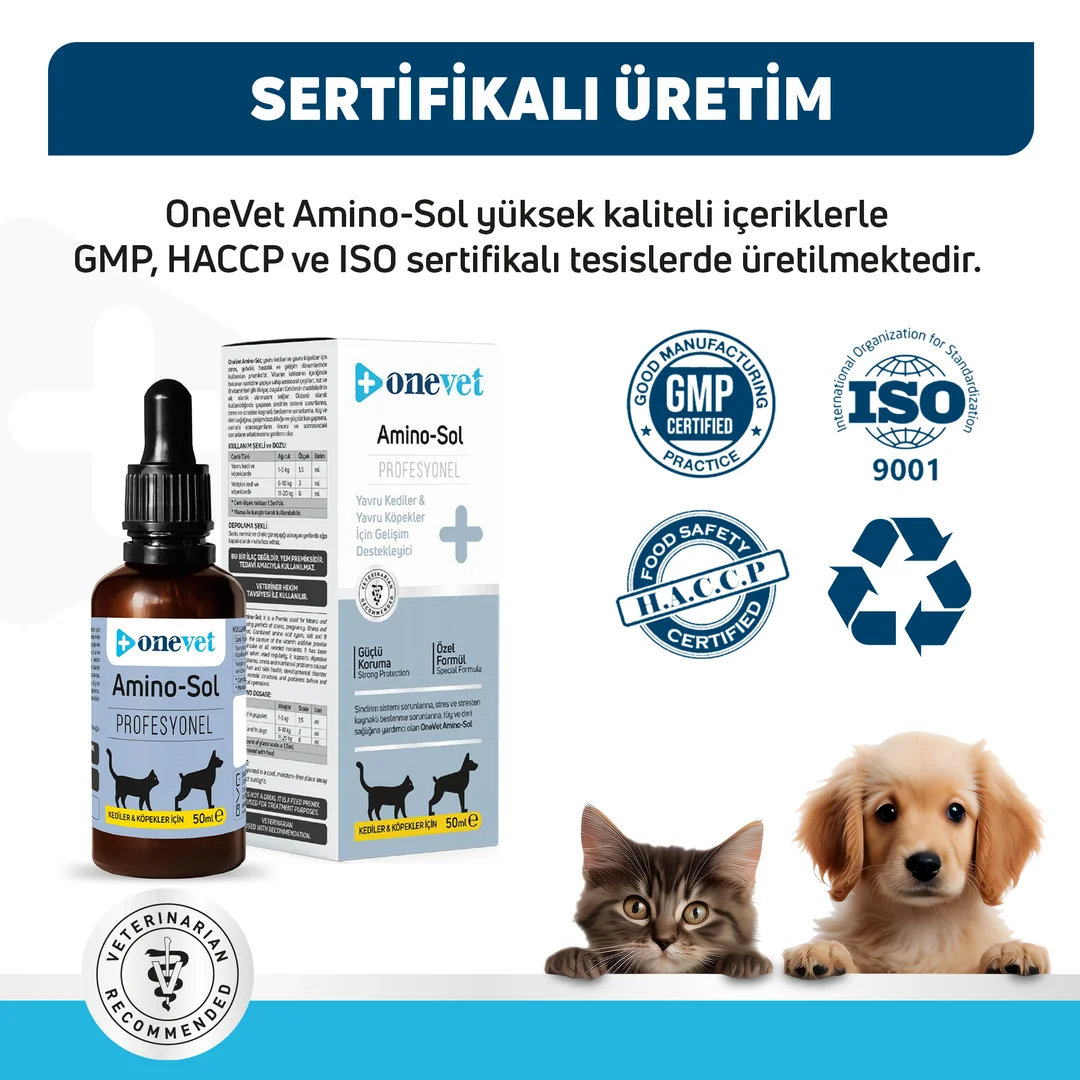 OneVet Amino-Sol Yavru Kedi ve Köpekler İçin Gelişim Destekleyici Damla - Görsel 7