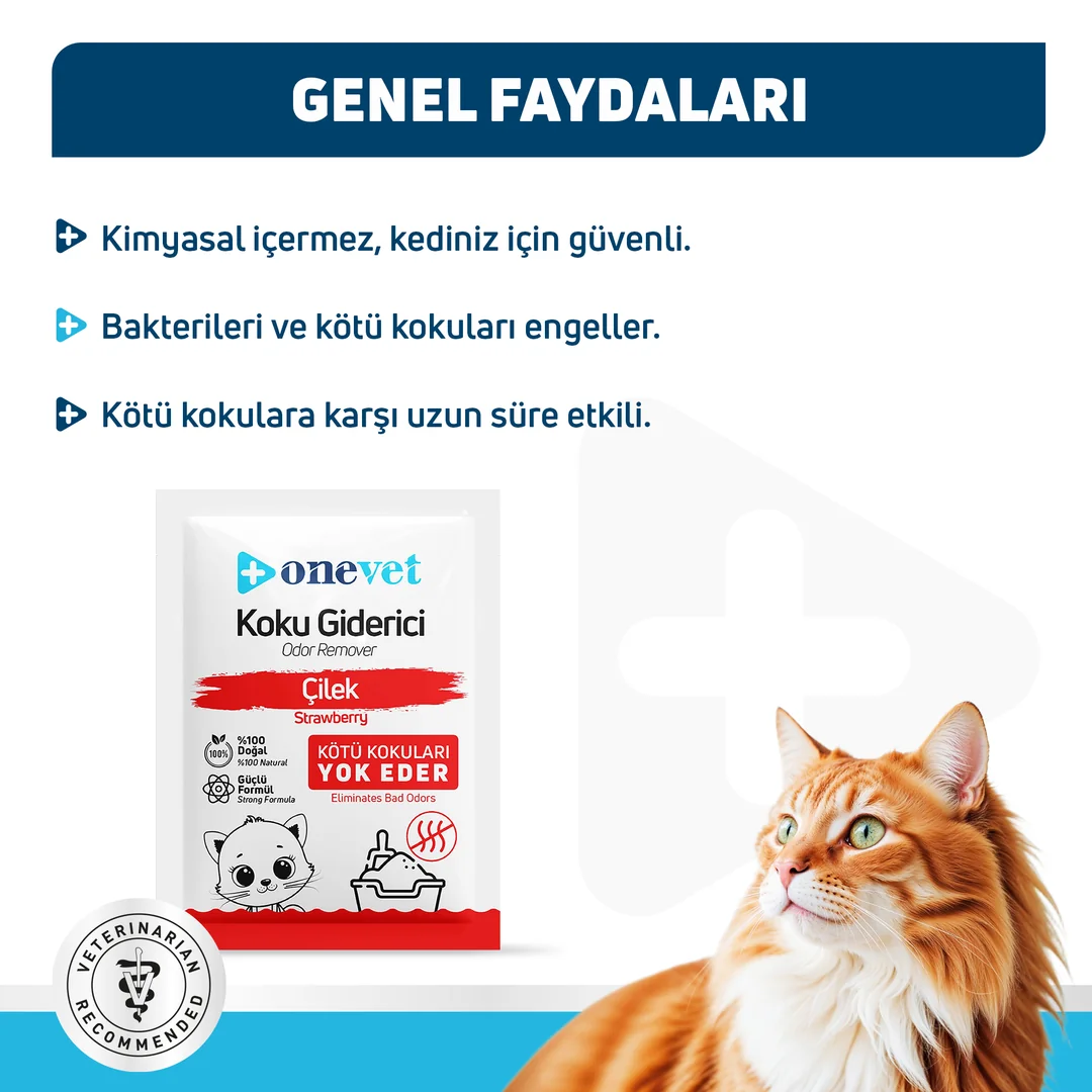 OneVet Kedi Kumu Çilekli Koku Giderici - Görsel 2