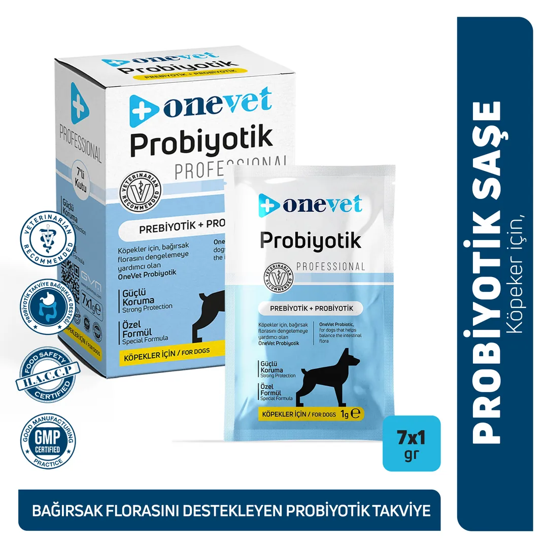 OneVet Probiyotik Köpekler için Sindirim ve Bağışıklık Güçlendirici Saşe