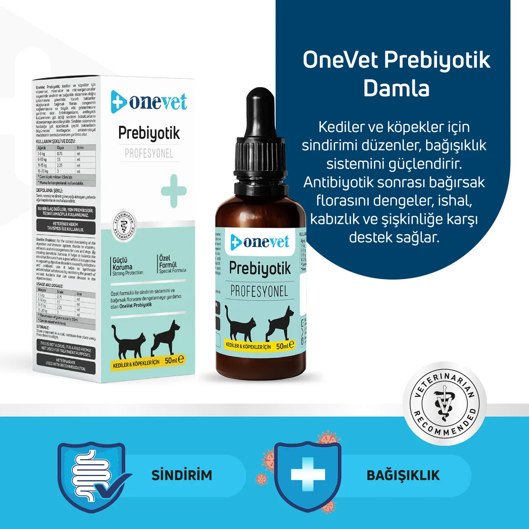 OneVet Prebiotik Kedi ve Köpekler İçin Sindirim Sistemi Destekleyici Damla - Görsel 8