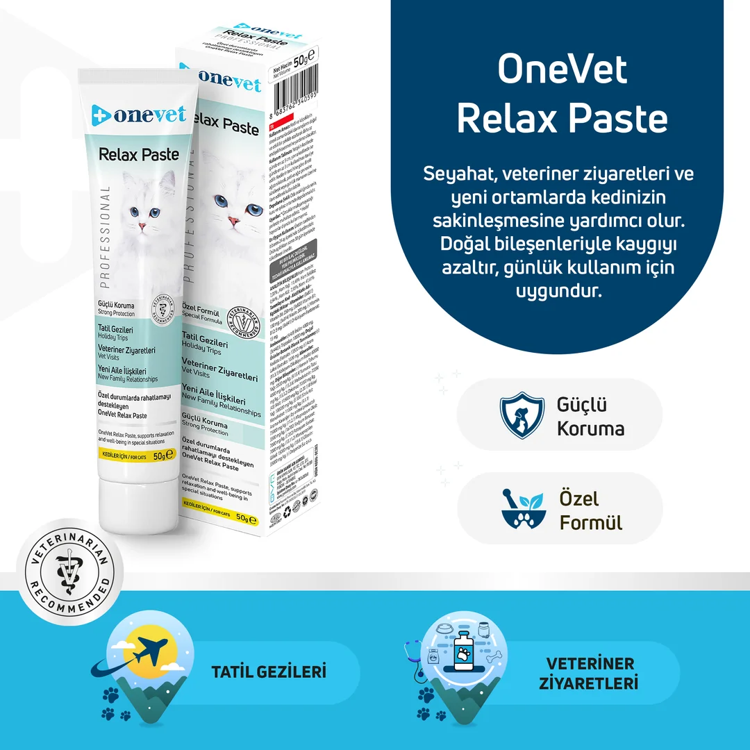 OneVet Relax Paste Stres & Anksiyete Azaltıcı Kedi Maltı - Görsel 8