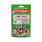 Freshy Kuzu Eti Kaplı Burgu Çubuklar Köpek Ödülü 12 Cm 10 Adet