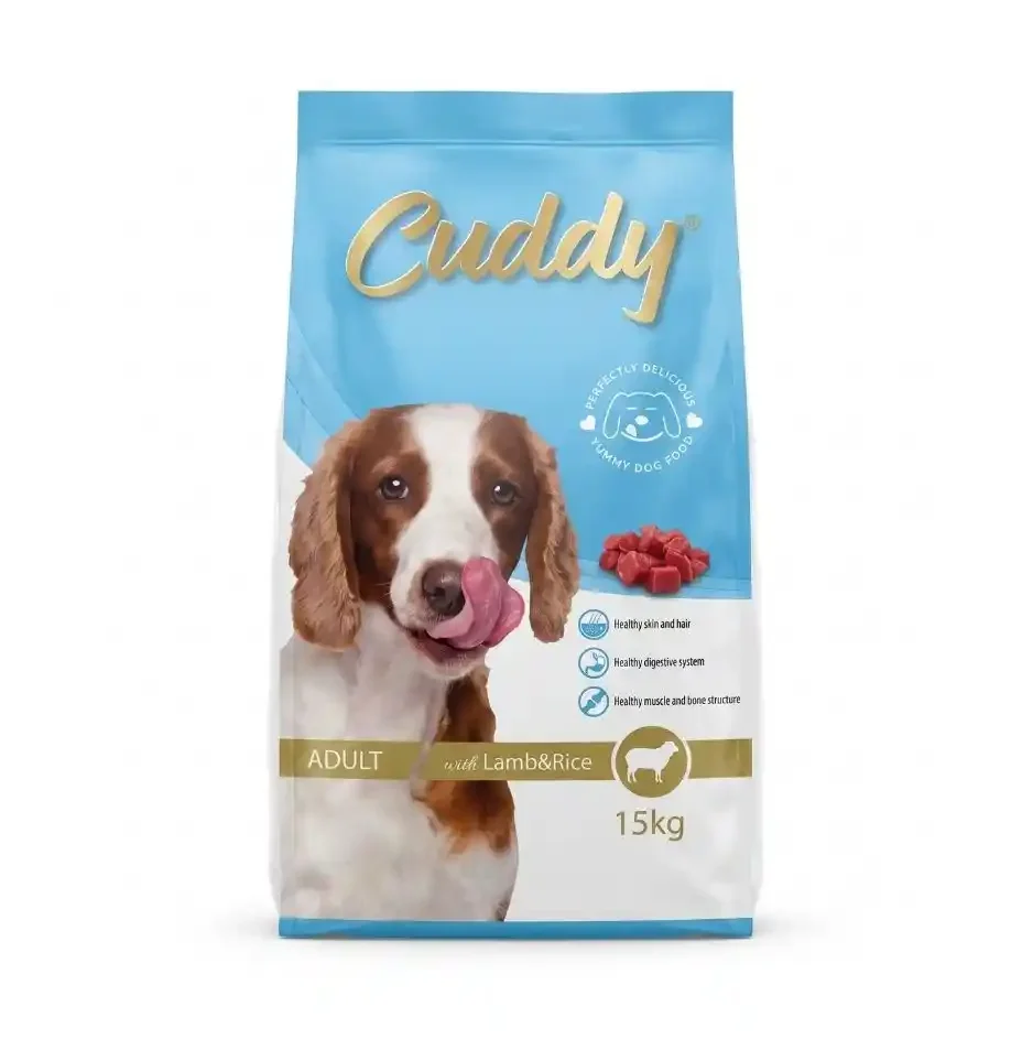 Cuddy köpek maması – kuzu etli ve pirinçli yetişkin kuru mama 15 kg çuval