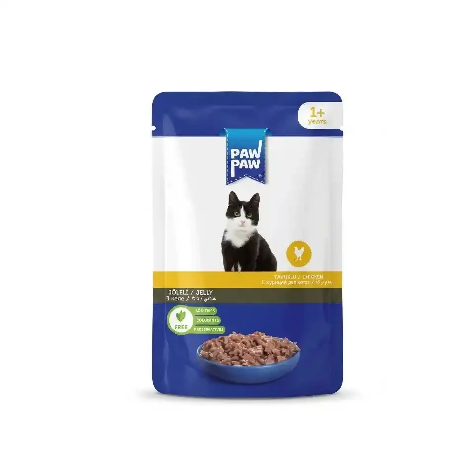 Paw Paw Pouch Jöleli Tavuklu Yetişkin Kedi Yaş Maması 85 Gr x 24 Adet