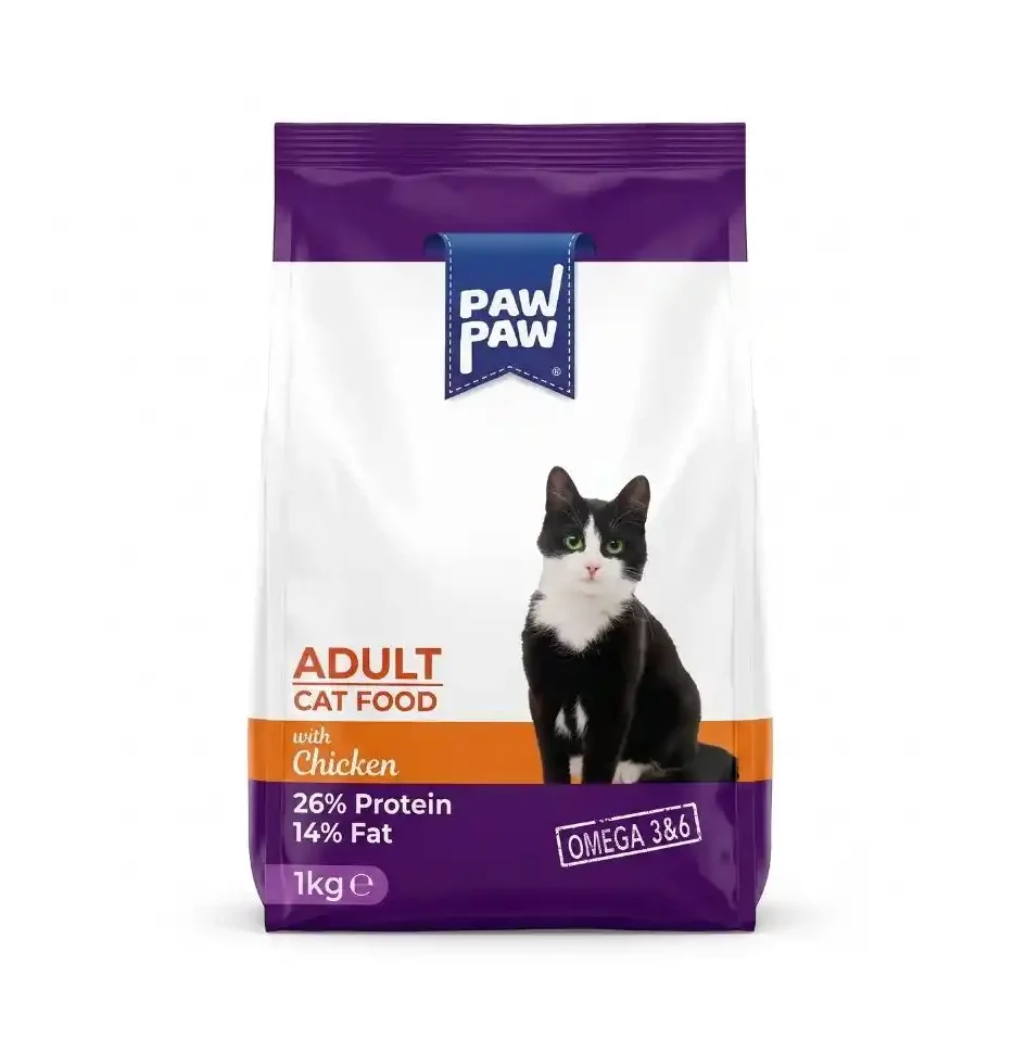 Paw Paw kuru kedi maması – tavuklu yetişkin mama 1 kg