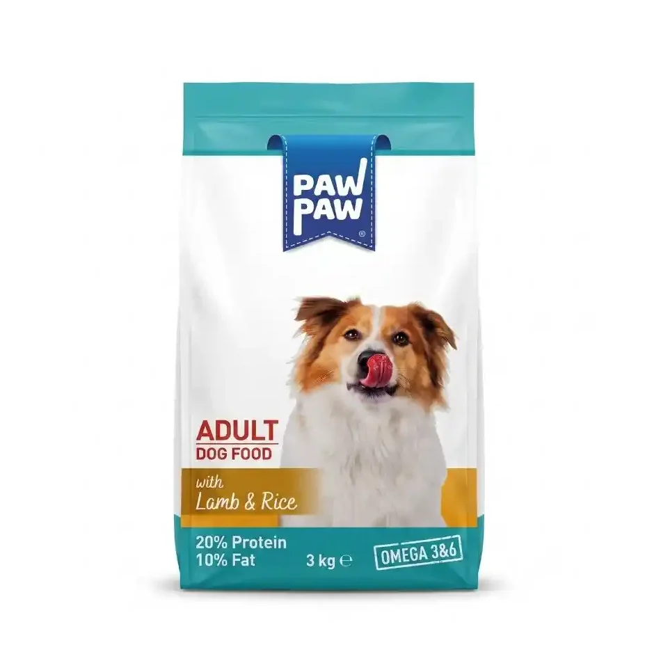 Paw Paw kuru köpek maması – kuzu etli ve pirinçli yetişkin mama 3 kg