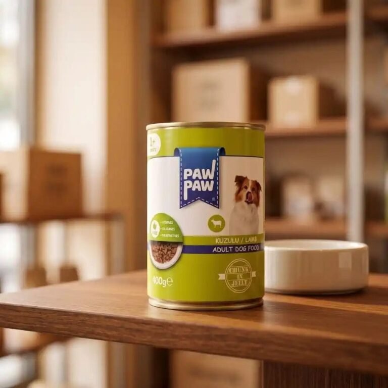 Pet shop rafında toptan mama ambalajı